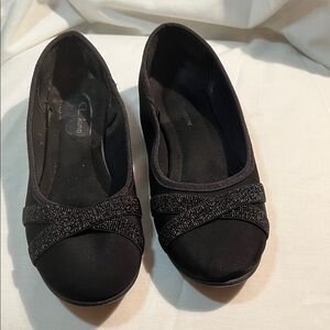 CL by Laundry Black Sparkle Flats